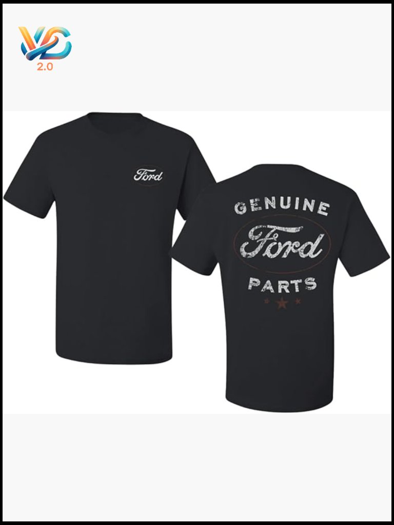 Vintage Distressed Ford Parts Graphic Tee Short Sleeve Crew Neck